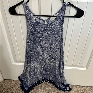 Altar'd State Blue Asymmetrical Tank Top
